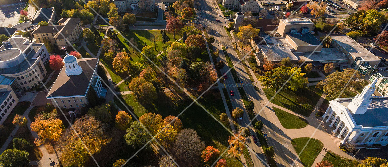 Aerial view of Lawrence Campus
